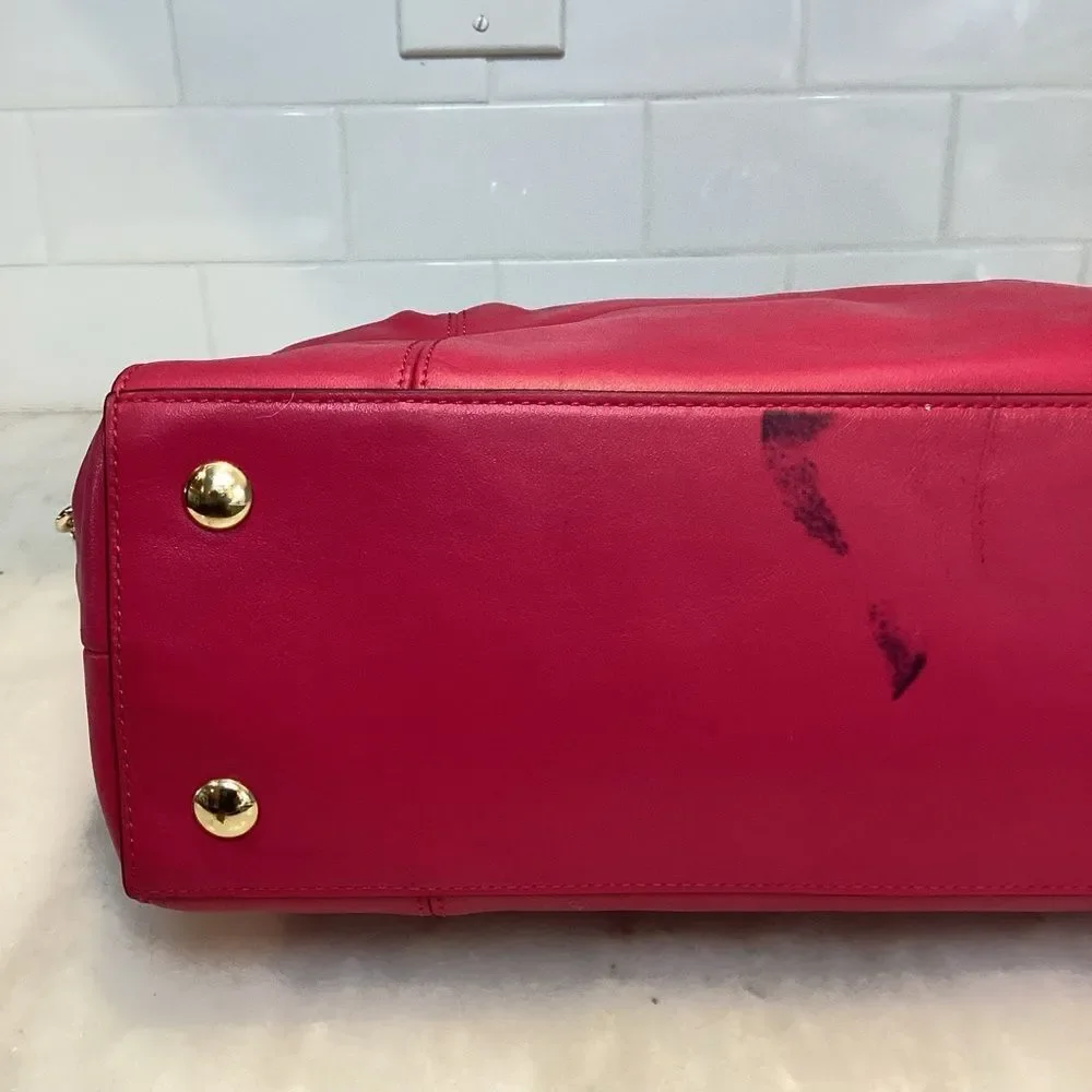 Coach Bag Purse Handbag Colette Leather Carryall Satchel Tote Pocketbook Pink